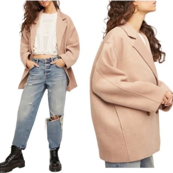 Free People Hannah Slouchy Double-Breasted Blazer - Picture 2 of 15